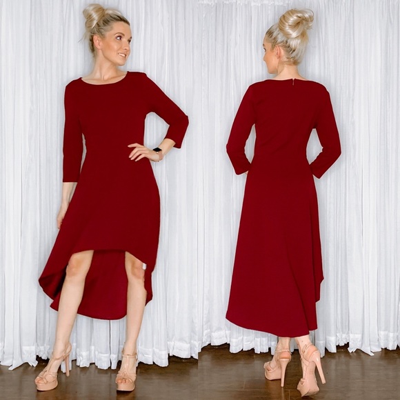 Andree Dresses & Skirts - Burgundy Red High Low Party Dress